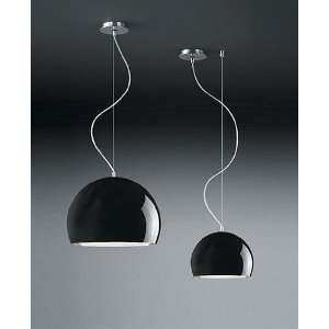 Joe pendant light   small, black with chrome, 110   125V (for use in 