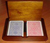 Poker Playing Card Wooden Box Case   holds bridge or poker size. copag 
