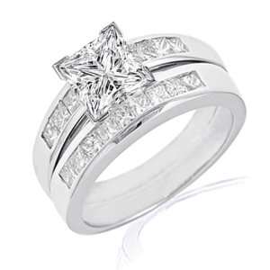  2 Ct Princess Cut Diamond Engagement Wedding Rings Channel 