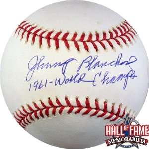 Johnny Blanchard Autographed/Hand Signed Official MLB Baseball with 