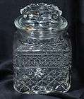 vintage anchor hocking usa square glass jar decanter with lid