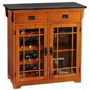 Craftsman 2 door Wine Cabinet W/ Granite Top 