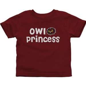 Temple Owls Toddler Princess T Shirt   Cherry  Sports 