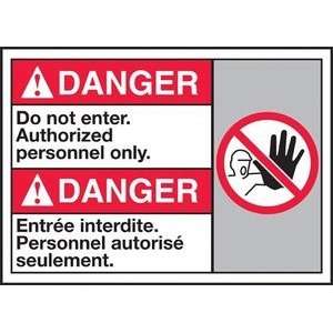 DANGER DO NOT ENTER AUTHORIZED PERSONNEL ONLY (W/GRAPHIC) Sign   10 x 
