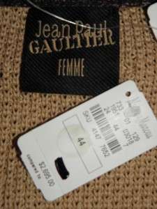 JEAN PAUL GAULTIER Leather Trim Cardigan Sweater 44 NWT  