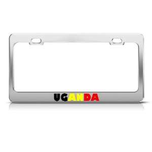 Uganda Flag Country Metal License Plate Frame Tag Holder