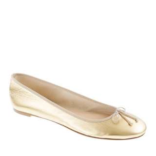 Classic metallic leather ballet flats   ballets   Womens shoes   J 