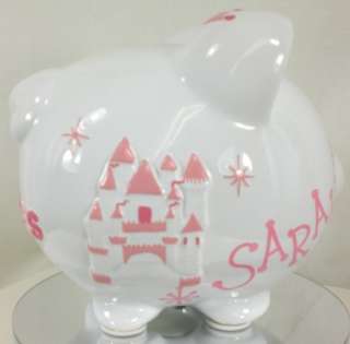 Personalized GIRLS Large Piggy Bank   Princess Carriage  