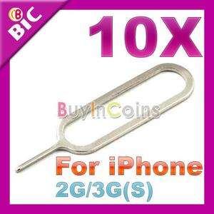 10 Sim Card Tray Eject Pin Key Tool 4 iPhone 4G 3G 3GS  