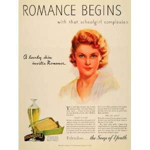  1933 Ad Palmolive Soap Olive Oil Schoolgirl Complexion 