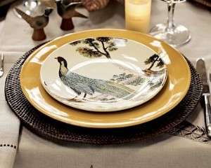 Pottery Barn Pheasant Bird Salad Dessert Plate Plates  