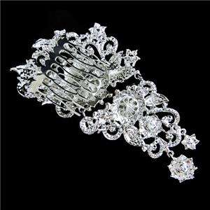 91 Wedding Flower Hair Comb Tiara Swarovski Crystal  
