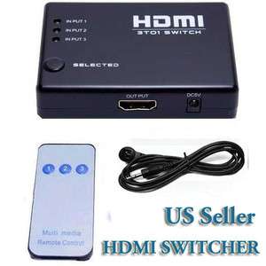 Port HDMI Switch Switcher Selector Remote Video Audio  