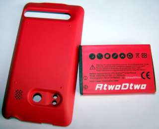 HTC EVO 4G SPRINT 3500mAh Extended Battery + RED Cover  