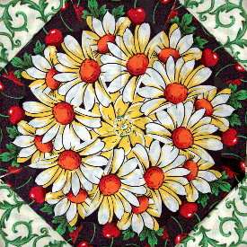 ALANNA Kaleidoscope Quilt Blocks KIT Fabric / Cherry  