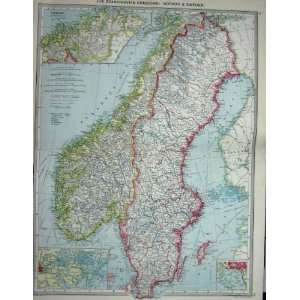  MAP c1880 NORWAY SWEDEN FINMARK GOTTLAND CHRISTIANIA