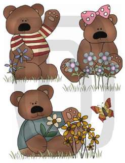 TEDDY BEAR BUTTERFLY BABY NURSERY WALL STICKERS DECALS  