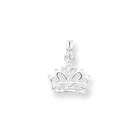 Jewelry Adviser charms Sterling Silver CZ Polished Crown Charm