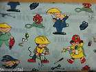 MEN at work Fabric 1Yd Police , Doctor medic , Firefighter tools 
