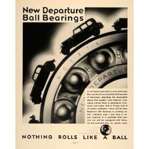  1932 Ad New Departure Ball Bearings Metal Bristol Auto 