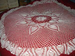 Pineapple Mesh handmade crochet round tablecloth  