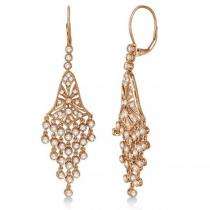   Dangling Drop Chandelier Diamond Earrings 14K Rose Gold (Pink)  