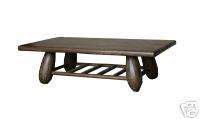 Rustic Natural Wood Oval Legs Low Coffee Table s1352  