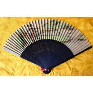  Chinese Painting Silk Bamboo Art Fan Landscape Everything 
