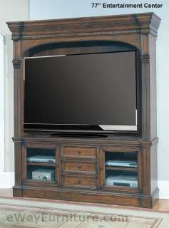 77 Entertainment Center Furniture Media TV Stand Console Rustic Brown 