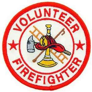  Volunteer Firefighter Patch Red & White 3 Patio, Lawn 