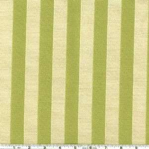 54 Wide Outdoor Jacquard Stripe Spring Green/Taupe Fabric By The 
