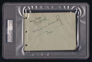 STAN LAUREL & OLIVER HARDY SIGNED PSA/DNA AUTHENTICATED ALBUM PAGE 