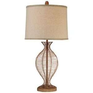 Brown French Wire Vase Table Lamp
