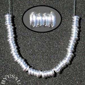 METAL TUBE SPACER BEAD SILVER PLATED 6.5mm RINGS 50pc  