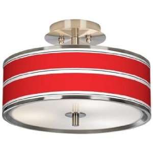  Red Stripes Giclee Glow 14 Wide Ceiling Light
