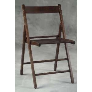   Of 4 Covington Folding Slat Back Chair, Wenge Finish
