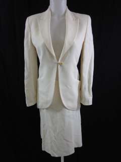 EMPORIO ARMANI Ivory Blazer Skirt Suit Sz 38  