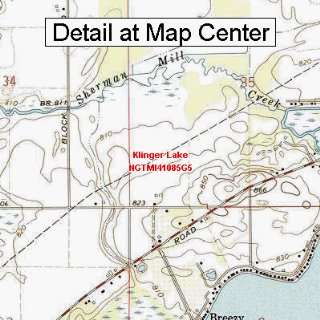  USGS Topographic Quadrangle Map   Klinger Lake, Michigan 