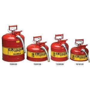 Justrite 2 Gallon Red AccuFlow Safety Can With 9 Metal Hose For Use 