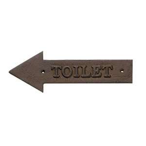    11 1/2 x 4 Toilet Left Arrow Sign Bronze