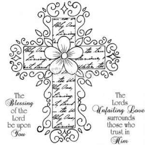 Heartfelt Creations Vintage Cross Cling Rubber Stamps  