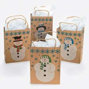 12 SNOWMAN Gift Bags w/JUTE Cord Handles/CHRISTMAS/Holiday/CRAFT Paper 