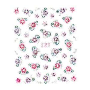  Pink/Purple Floral Nail Stickers/Decals Beauty
