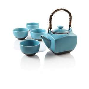  Teavana Biwa Blue Teapot Set
