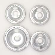 Range Kleen 3   6 and 1   8 chrome plated drip pans   4 pack at 