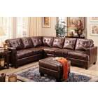 Brown Bonded Leather Sectional  