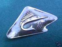 Mexican sterling silver pin brooch sailfish jumping vintage  