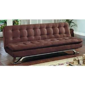 Brewster Convertible Sofa with Brown Microfiber 