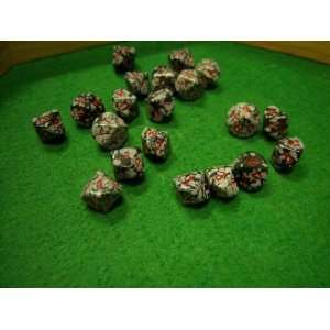  Stone Dice Snow Obsidian 10 Sided 12mm Toys & Games