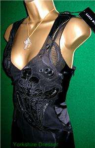New KAREN MILLEN £199 Black Silk Applique DRESS   Asstd  